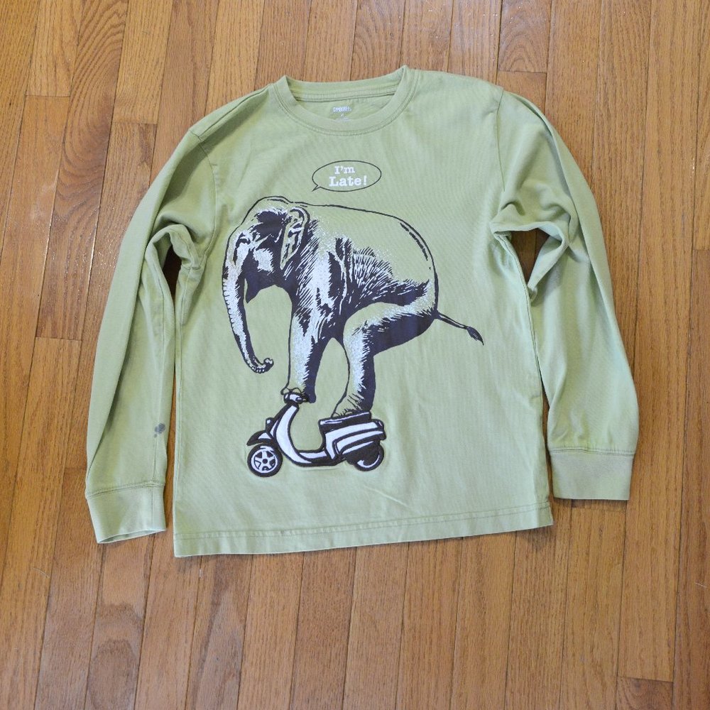 Gymboree boys, long-sleeve t-shirt, elephant decal, size 10